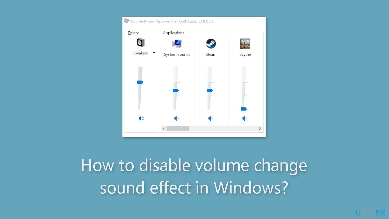 How to disable volume change sound effect in Windows