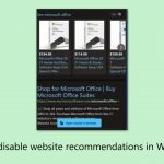 How to disable website recommendations in windows