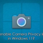 How to enable camera privacy indicator in windows