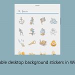 How to enable desktop background stickers in windows