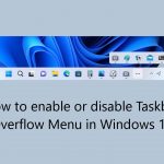 How to enable or disable taskbar overflow menu in windows