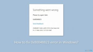 How to fix 0x80048823 error in windows