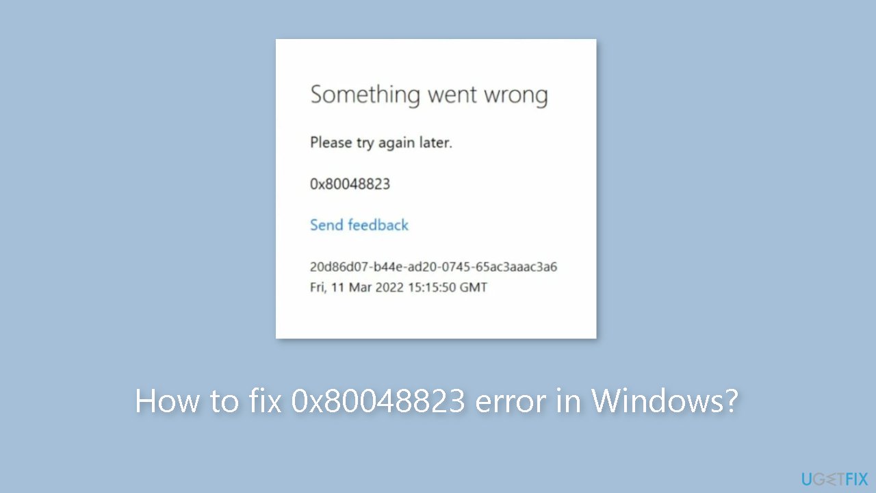How to fix 0x80048823 error in Windows