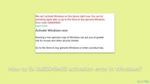 How to fix 0x80049e00 activation error in windows