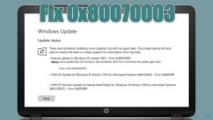 How to fix 0x80070003 windows update error