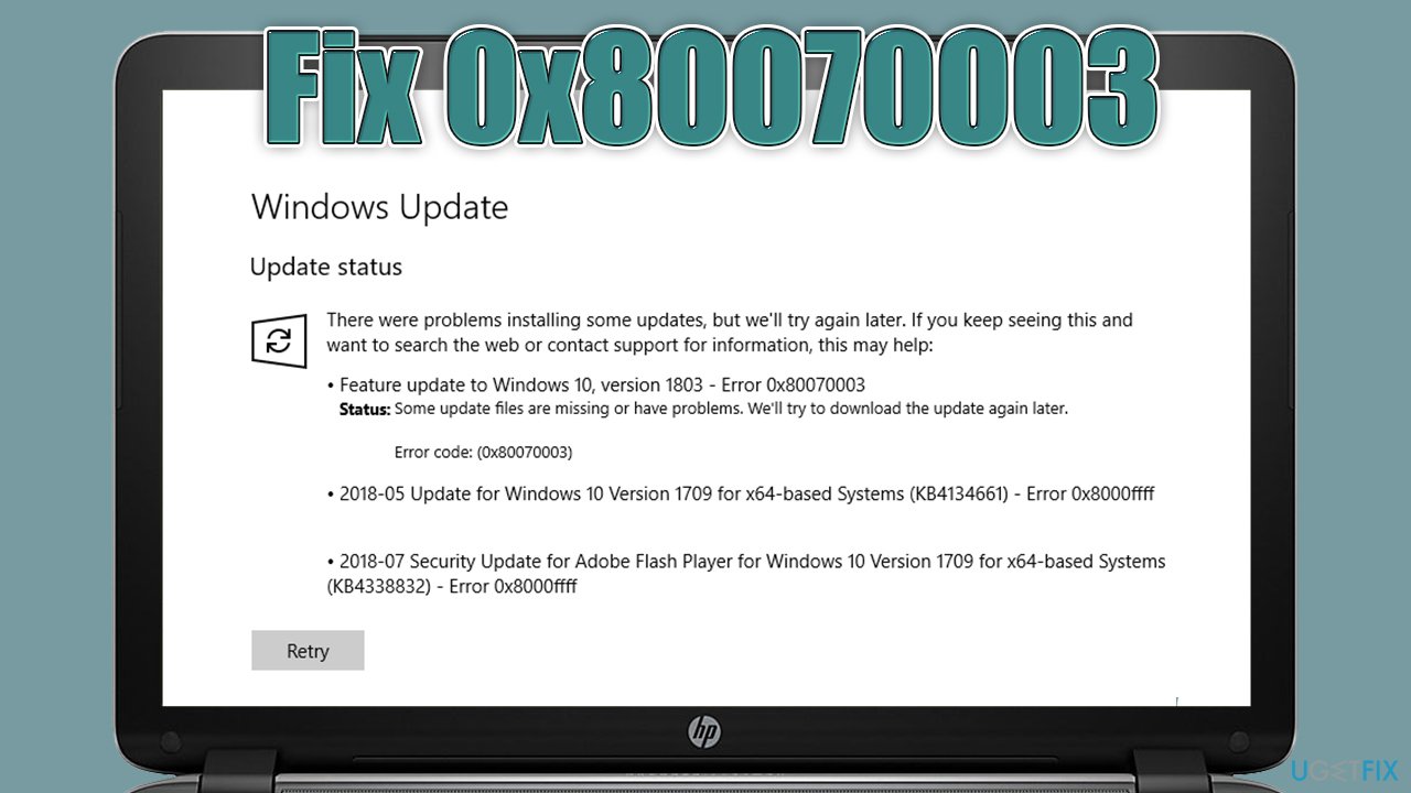 How to fix 0x80070003 Windows update error?