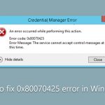 How to fix 0x80070425 error in windows