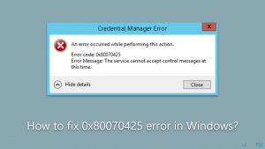How to fix 0x80070425 error in windows