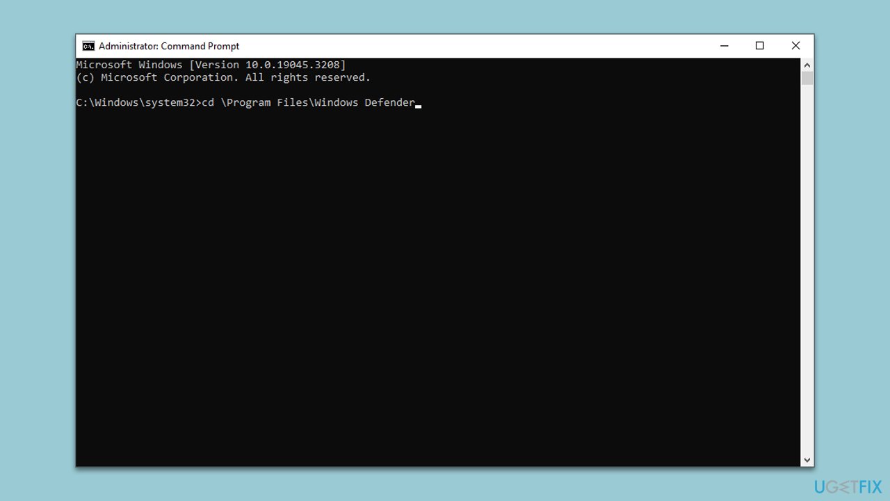 Manually update Microsoft Defender through Command Prompt
