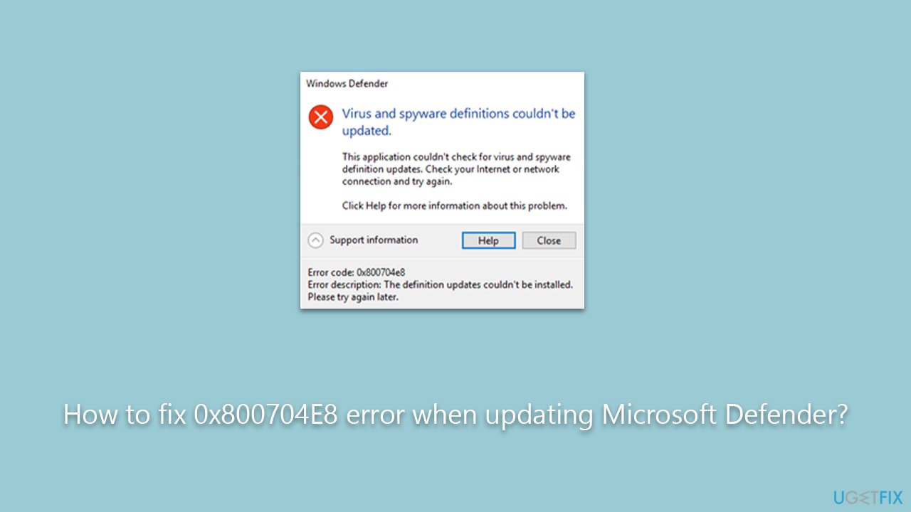 How to fix 0x800704E8 error when updating Microsoft Defender?