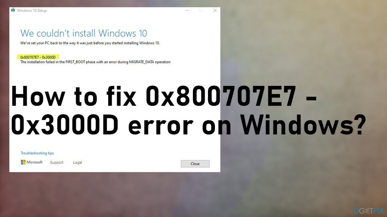 0x800707E7 - 0x3000D error