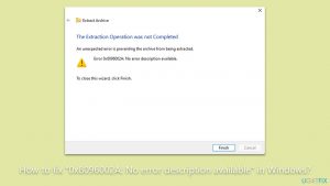 How to fix 0x8096002a no error description available in windows