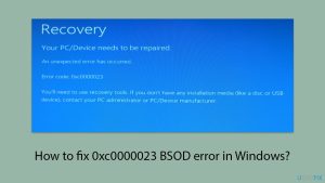 How to fix 0xc0000023 bsod error in windows copy