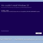 How to fix 0xc1900101 0x20004 installation error in windows
