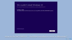 How to fix 0xc1900101 0x20004 installation error in windows
