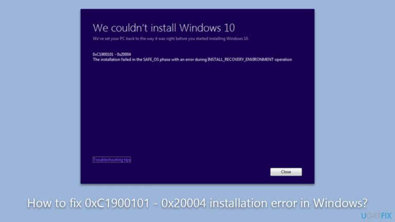 How to fix 0xC1900101 – 0x20004 installation error in Windows?