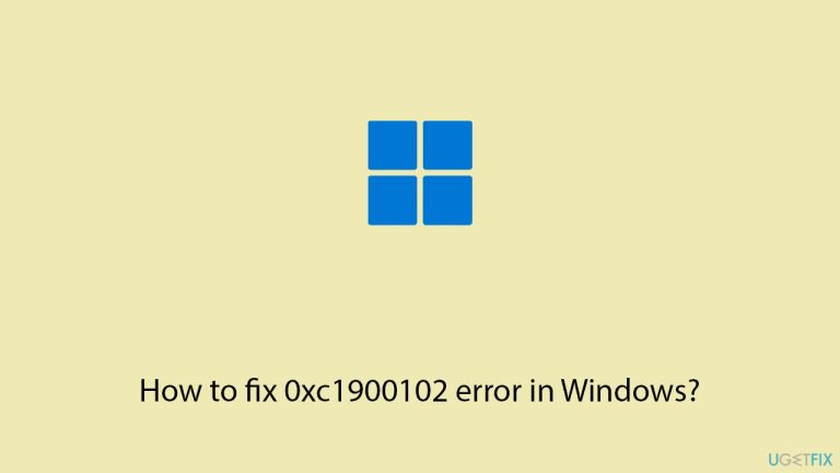How to fix 0xc1900102 error in Windows?