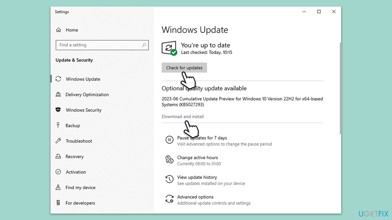 Install Windows updates