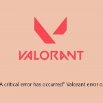 How to fix a critical error has occurred valorant error on windows
