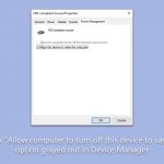 How to fix allow computer to turn off this device to save power option grayed out in device manager