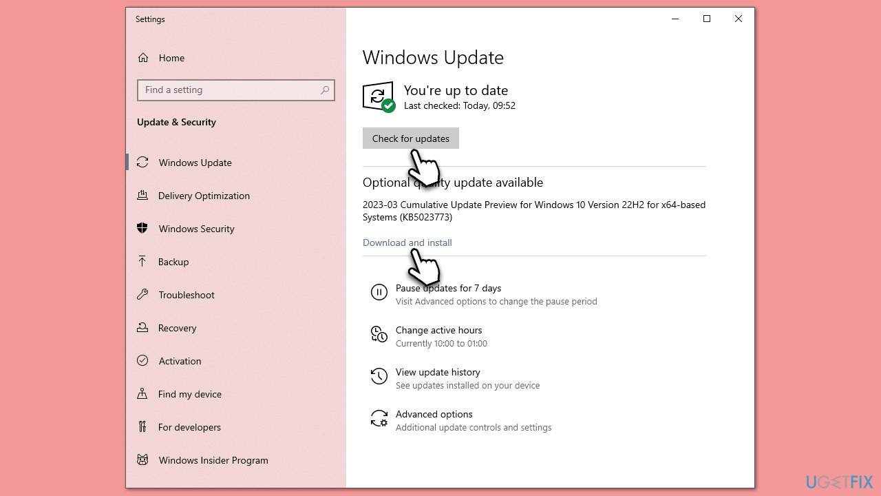 Use Windows Update Feature