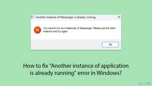 How to fix another instance of application is already running error in windows copy