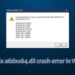How to fix atidxx64 dll crash error in windows