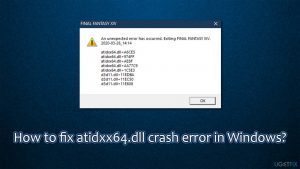 How to fix atidxx64 dll crash error in windows