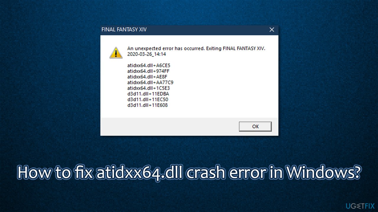 How to fix atidxx64.dll crash error in Windows?