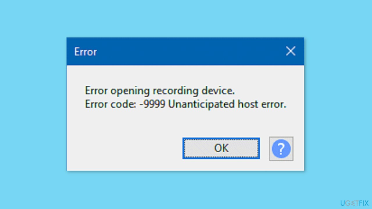 How to fix Audacity error code 9999 in Windows