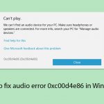 How to fix audio error 0xc00d4e86 in windows copy