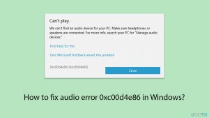 How to fix audio error 0xc00d4e86 in windows copy