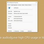 How to fix audiodg exe high cpu usage in windows