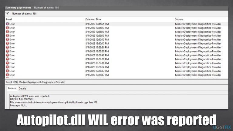 How to fix “Autopilot.dll WIL error was reported” in Windows?
