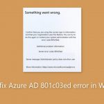 How to fix azure ad 801c03ed error in windows