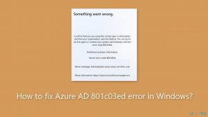 How to fix azure ad 801c03ed error in windows
