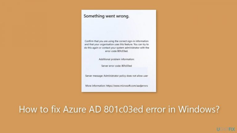 How to fix Azure AD 801c03ed error in Windows