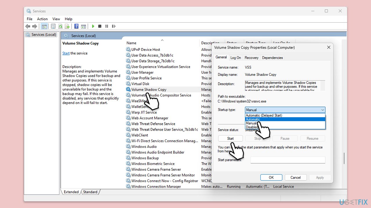 How to fix backup error 0x81000019 in windows check volume shadow copy service copy