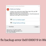How to fix backup error 0x81000019 in windows copy