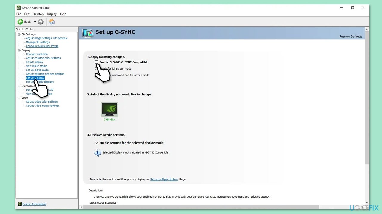 How to fix black screen on game launch on windows disable g sync adaptive sync