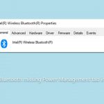 How to fix bluetooth missing power management tab in windows