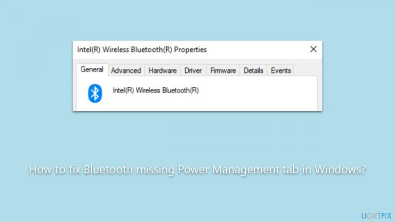 How to fix Bluetooth missing Power Management tab in Windows?
