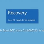 How to fix boot bcd error 0xc0000242 in windows
