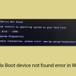 How to fix boot device not found error in windows