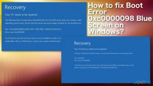 How to fix boot error 0xc0000098 blue screen on windows