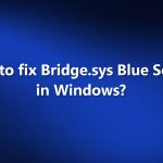 How to fix bridge sys blue screen in windows