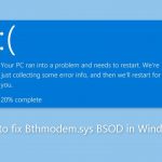 How to fix bthmodem sys bsod in windows