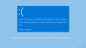 How to fix bthmodem sys bsod in windows