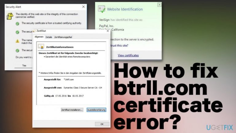 How to fix btrll.com certificate error?