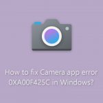 How to fix camera app error 0xa00f425c in windows